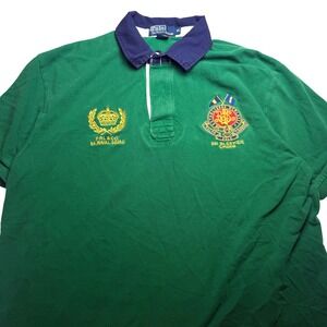 Polo Ralph Lauren Mens 381 Bleeker Short Sleeve Naval Crest Polo Shirt Green XL